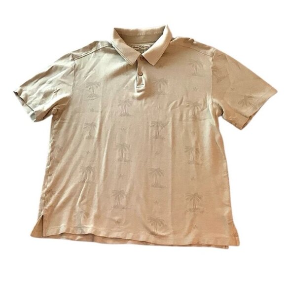 Tommy Bahama Men's Polo Short Sleeve Shirt Palm Tree Size XL Silk/Cotton - Picture 1 of 9